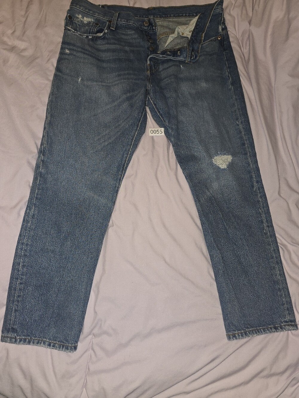 Levis Womens 501 CT 32x32 Factory Distressed Only Worn A Few Times